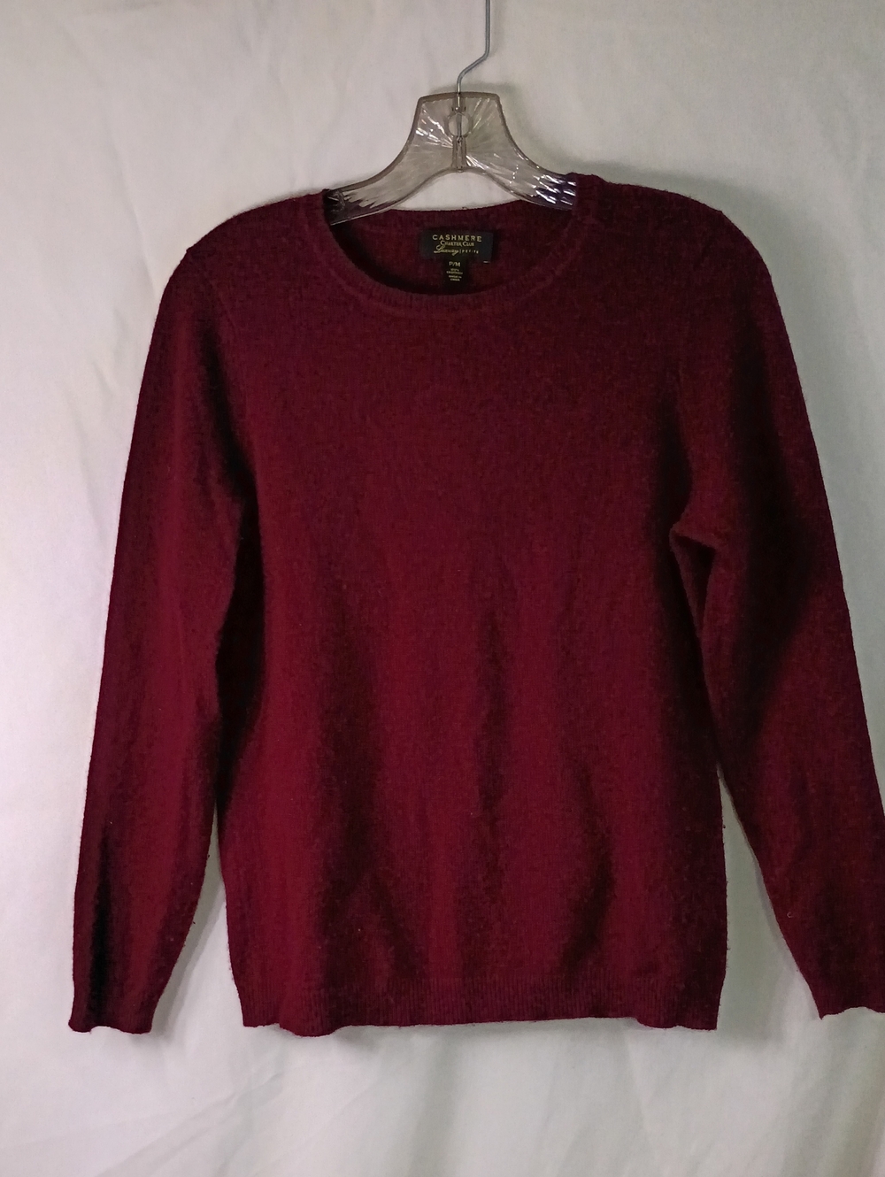 Charter Club Cashmere Women's Crewneck Sweater - Burgundy